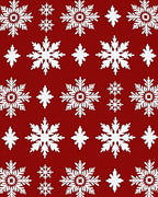 White Snowflakes On Red Background Rug