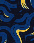 Blue Yellow Swirl Pattern Rug