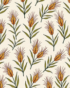 Golden Wheat Stalk Pattern Design Rug