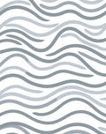 Muted Gray Wavy Lines Pattern Rug