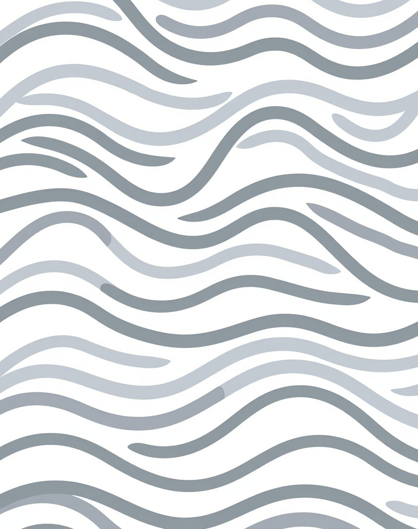 Muted Gray Wavy Lines Pattern Rug