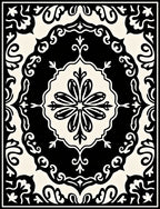 Black Cream Traditional Floral Medallion Rug