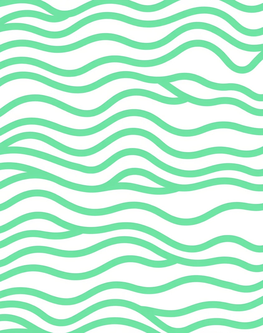 Cool Mint Wave Pattern Design Rug