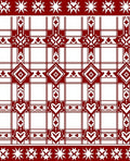 Crimson White Geometric Heart Pattern Rug