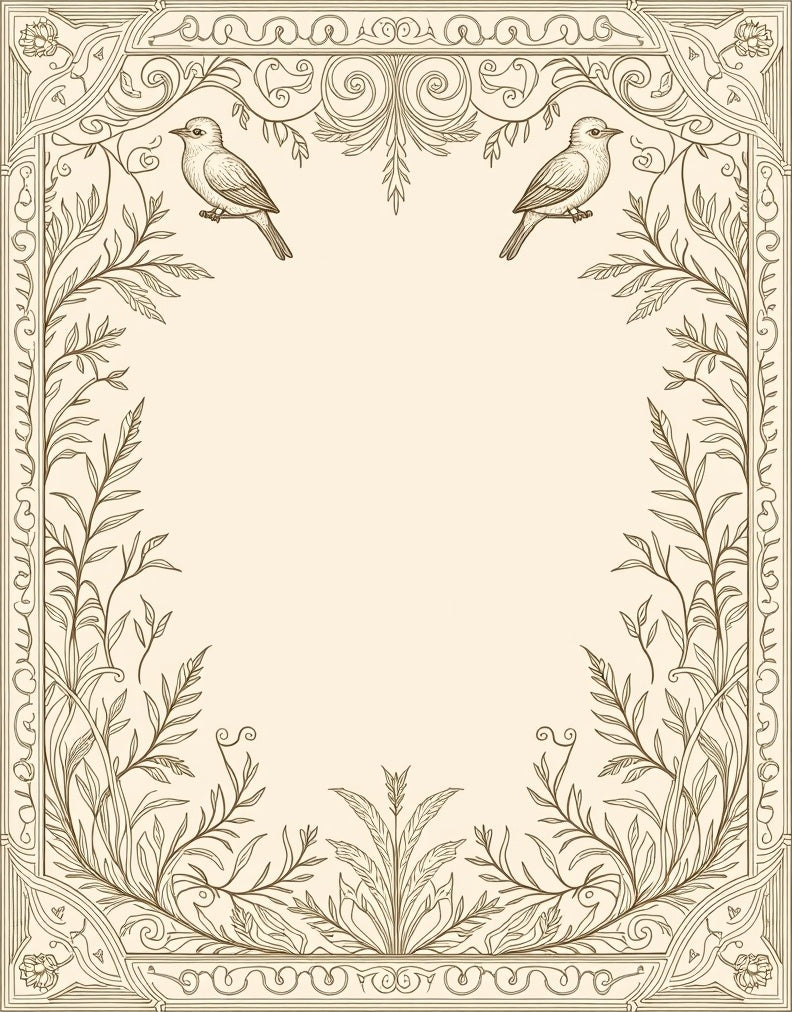 Foliage Birds Antique Style Rug