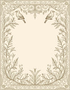 Foliage Birds Antique Style Rug