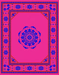 Vibrant Mandala Floral Pattern Bordered Rug