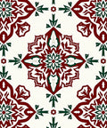 Rich Crimson Forest Green Medallion Pattern Rug