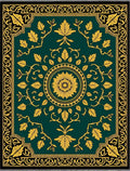 Emerald Golden Leaf Medallion Rug