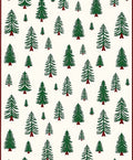 Green Pine Forest Scattered Trees Rug