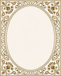 Ornate Gold Floral Scrollwork Rug