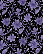 Bold Purple Floral Vines Rug