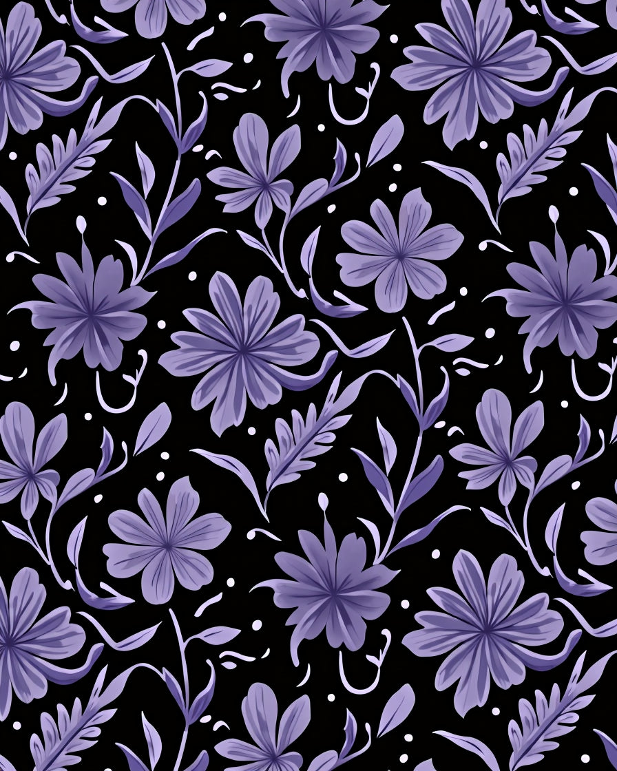 Bold Purple Floral Vines Rug