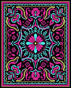 Vibrant Floral Mandala Pattern Rug