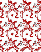 Bold Scarlet Leaf Scroll Decoration Rug