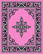 Pink Floral Baroque Classic Pattern Rug
