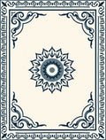 Ornate Floral Scroll Border Design Rug