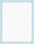 Light Blue Ornate Scroll Border Rug