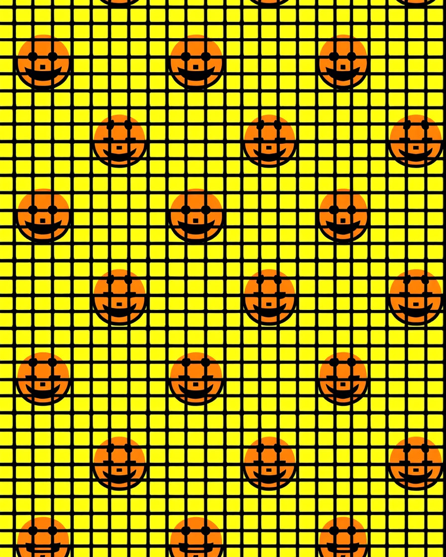 Joyful Pumpkin Gridded Pattern Rug