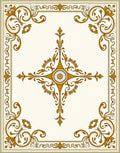 Elegant Golden Swirls Motif Rug