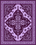 Ornate Violet Floral Patterned Rug