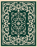 Elegant Cream Floral Border Design Rug