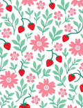 Sweet Strawberry Floral Garden Rug