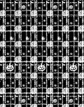 Black White Plaid Pumpkin Pattern Rug