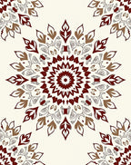 Ornate Mandala Patterned Floral Design Rug