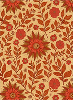 Vintage Floral With Red Orange Tones Rug