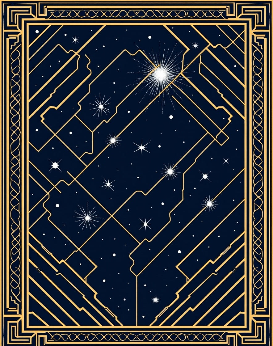 Art Deco Celestial Starburst Pattern Rug