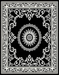 Intricate Floral Scrollwork Mandala Rug