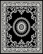 Intricate Floral Scrollwork Mandala Rug