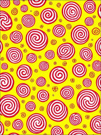 Red White Swirl Circles Pattern Rug