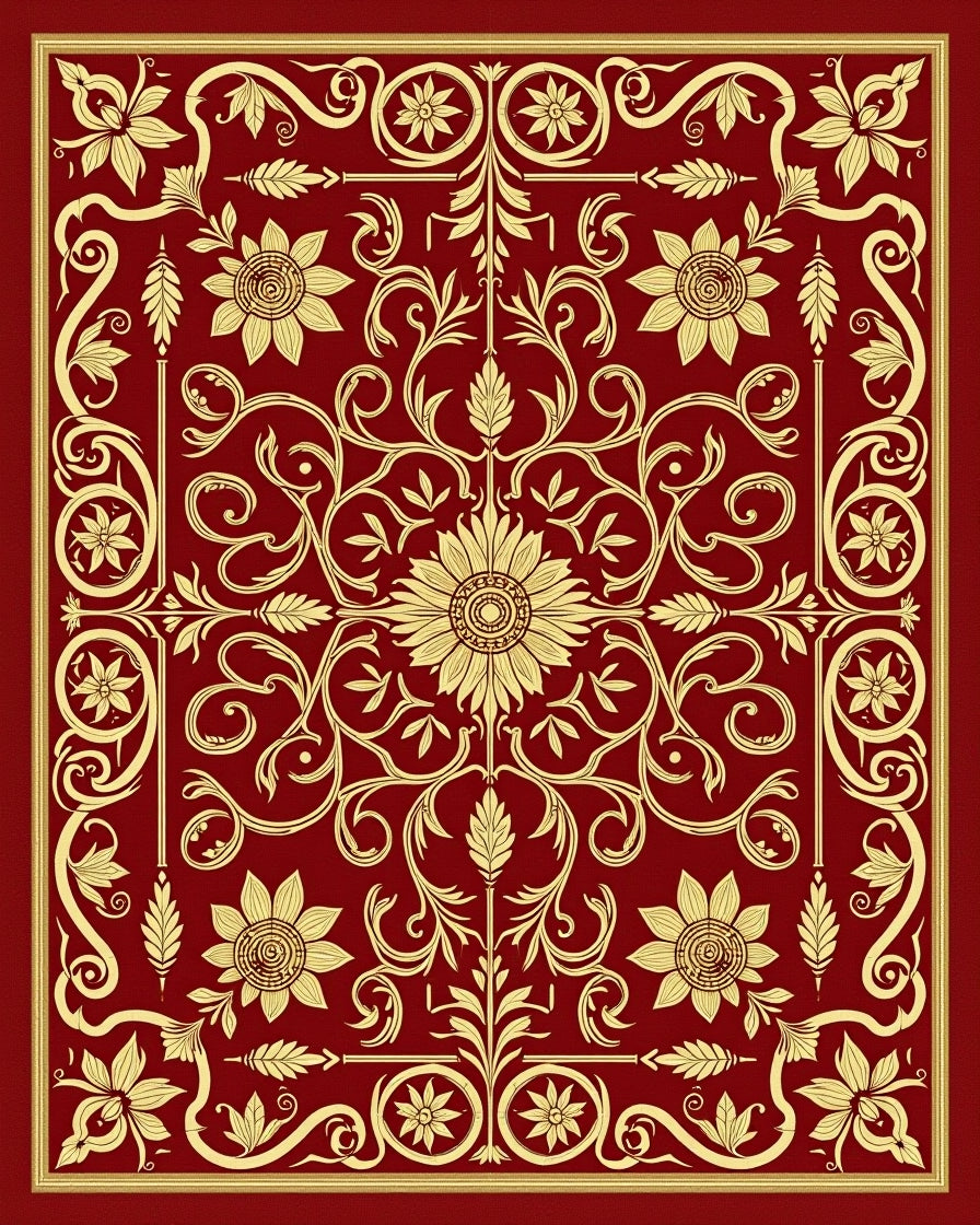 Detailed Floral Vine Embossed Rug