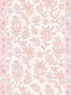 Floral Design With Pink Outline Rug