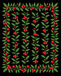 Red Berry Vine Border Rug