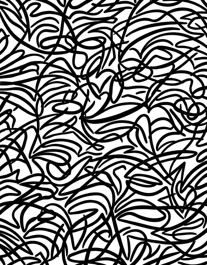 Bold Abstract Black White Lines Rug