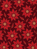 Rich Red Gold Floral Medallion Rug