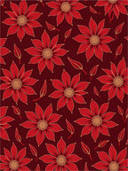 Rich Red Gold Floral Medallion Rug