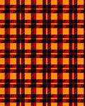 Bold Red Orange Black Plaid Pattern Rug