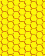 Vibrant Yellow Hexagonal Pattern Rug