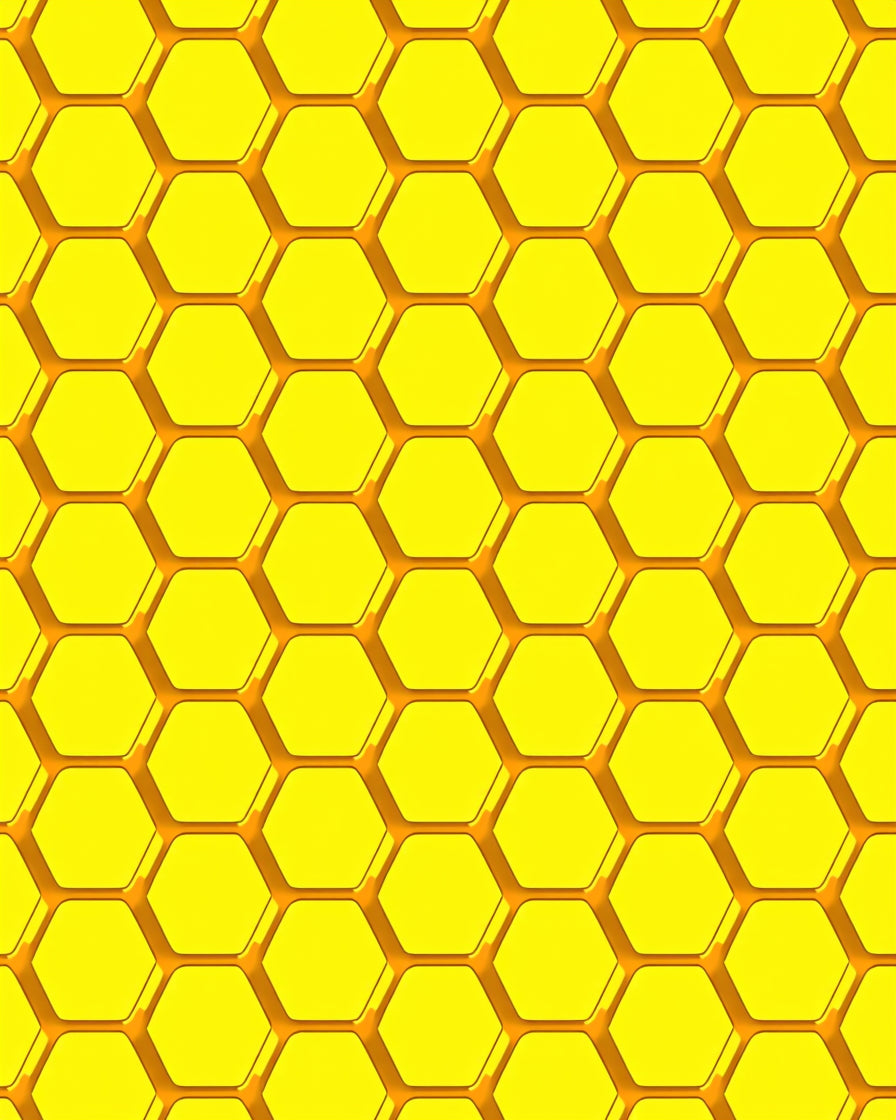 Vibrant Yellow Hexagonal Pattern Rug