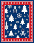 Winter Trees Snowflakes Pattern Rug