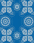 Intricate Blue White Floral Mandalas Rug