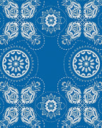 Intricate Blue White Floral Mandalas Rug