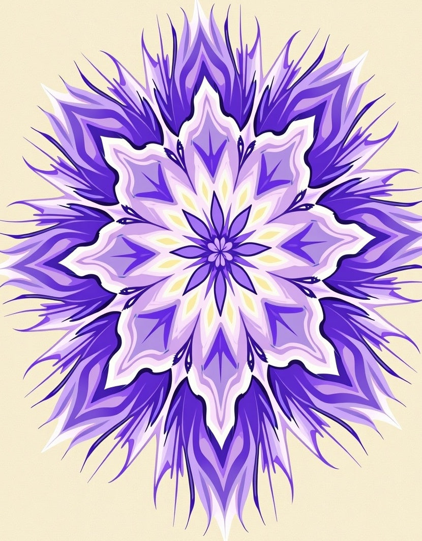 Vibrant Purple Floral Mandala Design Rug