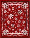 Festive Red Floral Pattern Rug