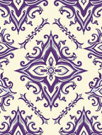 Ornate Purple Flourish Pattern Rug