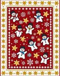 Festive Snowmen Gold Stars Pattern Rug